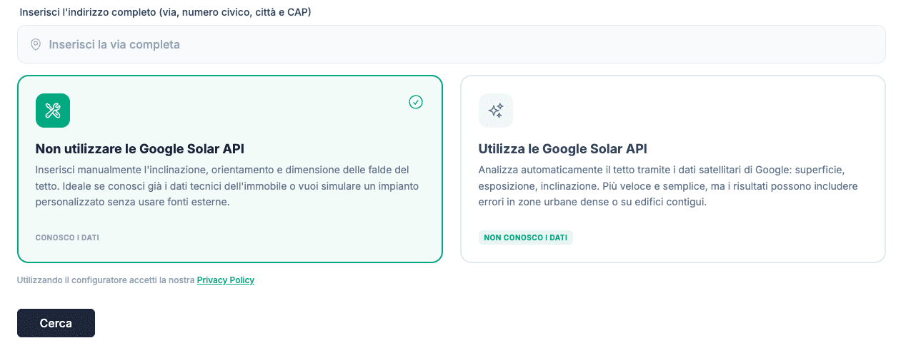 Configure address step