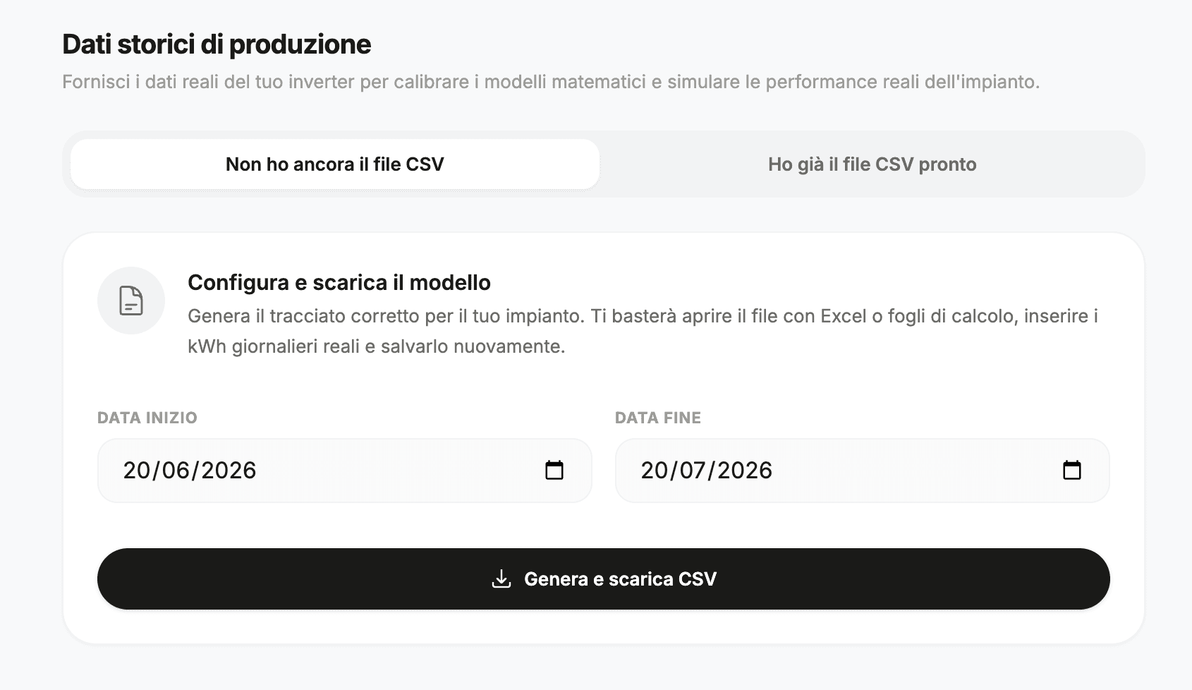 Upload production data
